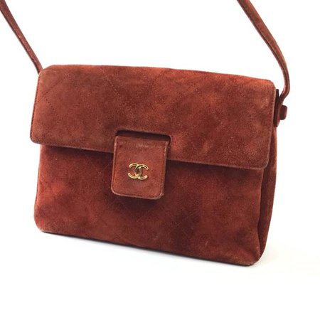 Chanel Chanel 1999 Burgundy Suede Cross Body Bag Size os - Cross Body for Sale - Heroine