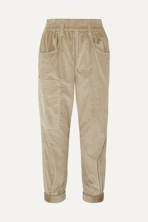 Brunello Cucinelli | Cotton and cashmere-blend corduroy tapered pants | NET-A-PORTER.COM