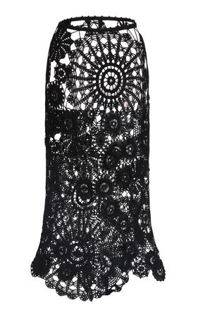 Rosalia Crochet Knit Midi Skirt By Anna October | Moda Operandi