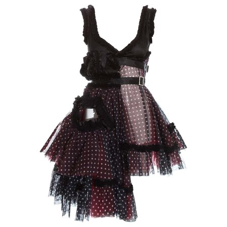 Comme des Garcons polka dot tulle deconstructed dress, fw 2008 For Sale at 1stDibs