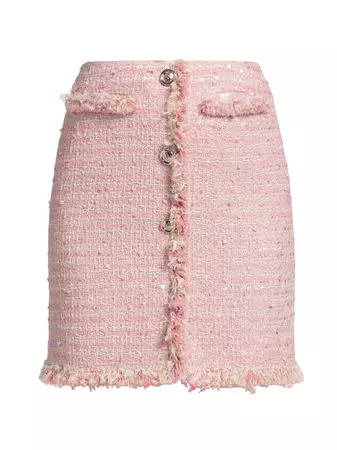 Shop Giambattista Valli Sequin-Embellished Tweed Miniskirt | Saks Fifth Avenue