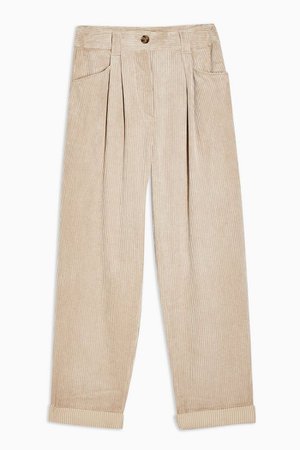 Stone Casual Corduroy Tapered Trousers | Topshop
