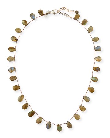 Margo Morrison 17" Short Teardrop Stone Necklace