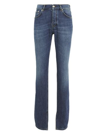 Washed Blue Straight Leg Jeans