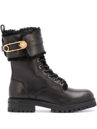 Versace Safety-Pin Detail 40mm Hiking Boots - Farfetch