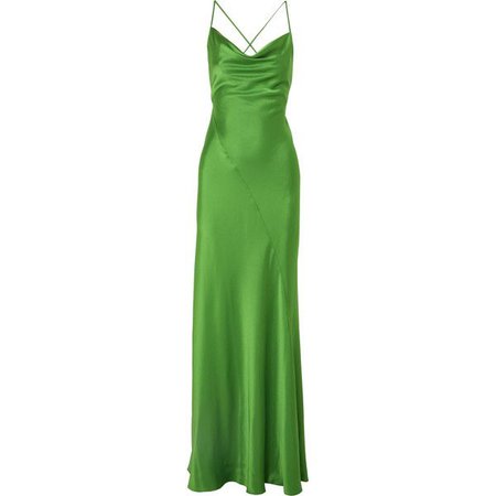 Light Green Silk Evening Dress