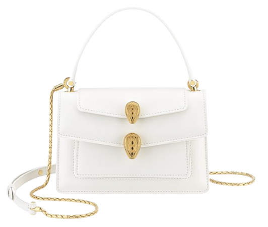 Bvlgari X Alexander Wang belt bag in smooth white calf leather. New double Serpenti head