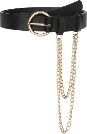 black and gold chain belt