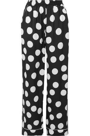 Dolce & Gabbana | Polka-dot silk-blend satin wide-leg pants | NET-A-PORTER.COM