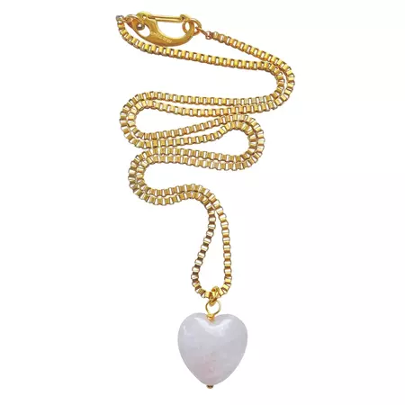 Rose Quartz Heart Necklace Tabitha | Smilla Brav | Wolf & Badger