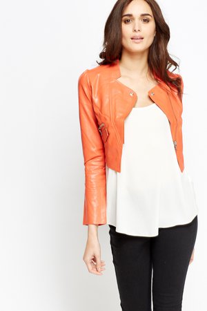 orange leather jacket female - Google-søgning