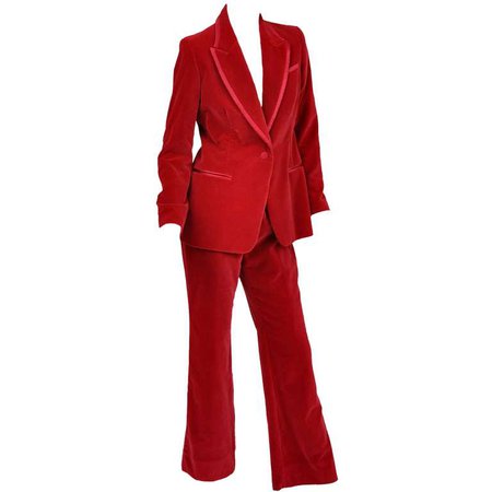 Tom Ford for Gucci Red Velvet Tuxedo Suit