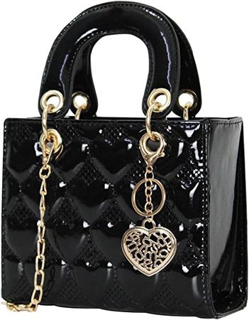 Amazon.com: AyTotoro Shiny Patent Leather Women Purses Satchel Handbags Ladies Fashion Top Handle Crossbody Satchel Shoulder Tote Bags (small black) : Clothing, Shoes & Jewelry
