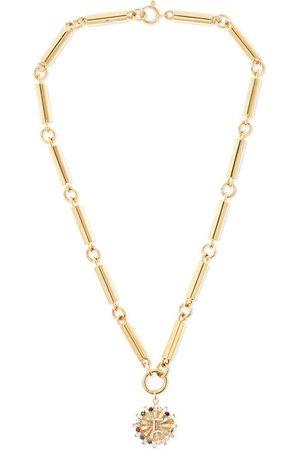 Foundrae | Aether 18-karat gold multi-stone necklace | NET-A-PORTER.COM