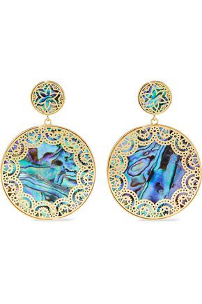 Tangier 14-karat gold-plated iridescent resin earrings | NOIR JEWELRY | Sale up to 70% off | THE OUTNET