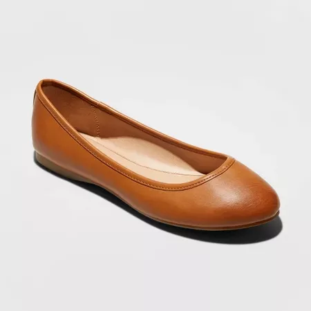 Women's Everly Faux Leather Round Toe Ballet Flats - Universal Thread™ : Target