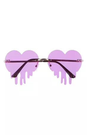 BP. 63mm Rimless Drip Heart Sunglasses | Nordstrom
