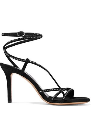 Isabel Marant | Ampsee crystal-embellished suede sandals | NET-A-PORTER.COM