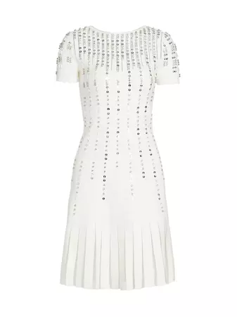 Shop Reem Acra Crystal-Embellished Fit & Flare Dress | Saks Fifth Avenue