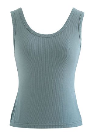 Crisscross Open Back Tank Top in Teal - Retro, Indie and Unique Fashion