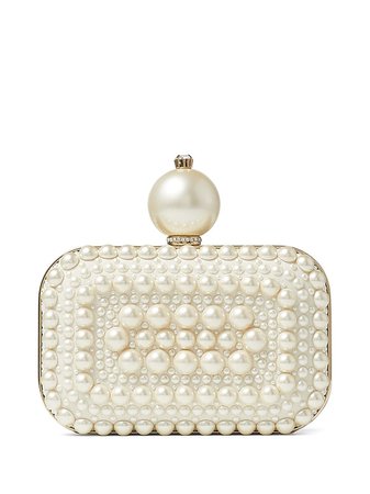 Shop Jimmy Choo Micro Cloud pearl-embellished clutch bag with Express Delivery - FARFETCH