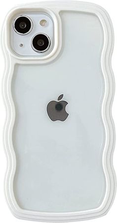 Caseative Cute Curly Wave Frame Shape Shockproof Soft Compatible with iPhone Case (White,iPhone 11 Pro Max) : Cell Phones & Accessories