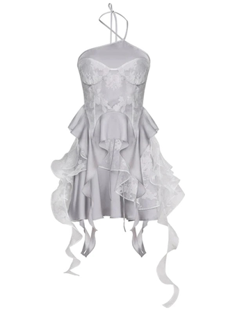 gray ribbon corset dress