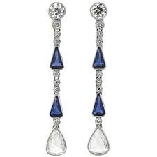 art deco sapphire earrings - Google Search