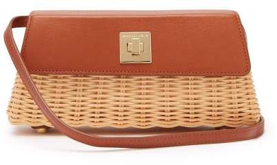Sparrows Weave - The Clutch Wicker And Leather Cross Body Bag - Womens - Tan