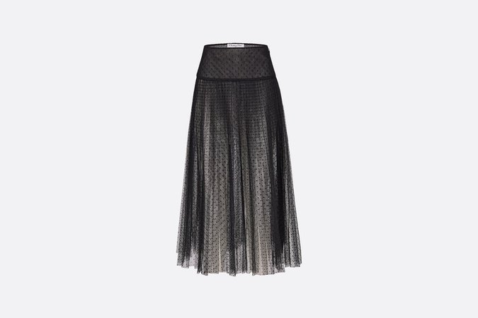 Pleated Skirt Black Plumetis Tulle - Ready-to-wear - Woman | DIOR