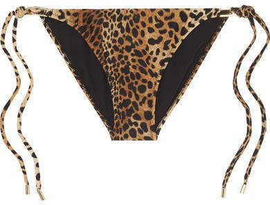 Cancun Leopard-print Bikini Briefs - Tan