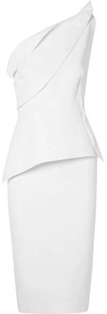 Mendes One-shoulder Wool-crepe Dress - White
