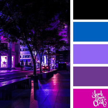 blue purple and pink color palette