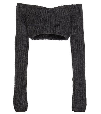 FENDI Off-shoulder mohair-blend sweater