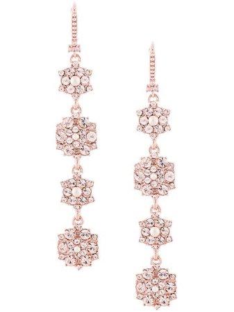 Marchesa Notte Long floral-drop Crystal Earrings - Farfetch