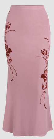 rose middle waist maxi skirt