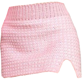 pink knit miniskirt
