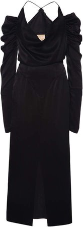 MATÉRIEL Satin Cowl Neck Dress Size: S