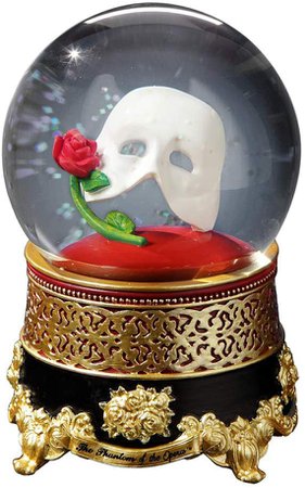 Amazon.com: The San Francisco Music Box Company Phantom of The Opera Classic Mask with Rose Water Globe: Gateway