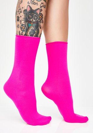 Neon Pink Socks | Dolls Kill