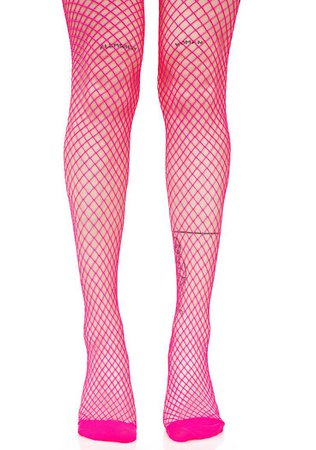 Pink fishnet tights
