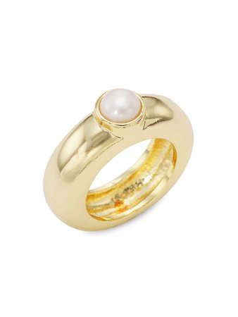 Eliou Juliette 14K Gold-Plated & Freshwater Pearl Ring