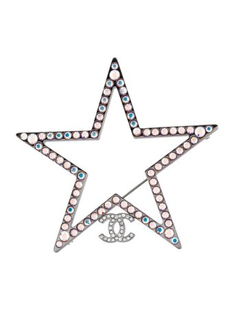 Chanel 2017 Crystal & Strass Star CC Brooch - Brooches - CHA336340 | The RealReal