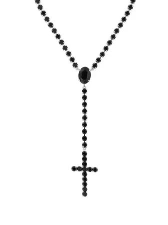 Dolce & Gabbana crystal rosary cross necklace