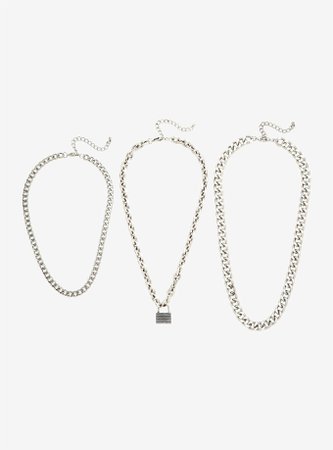 *clipped by @luci-her* Padlock Chain Necklace Set
