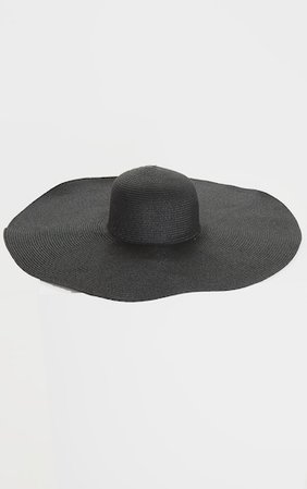Black Extra Large Oversized Sun Hat | PrettyLittleThing USA