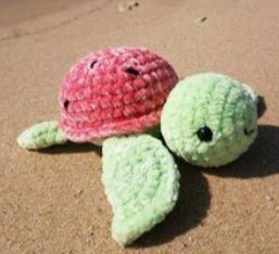 watermelon crochet turtle