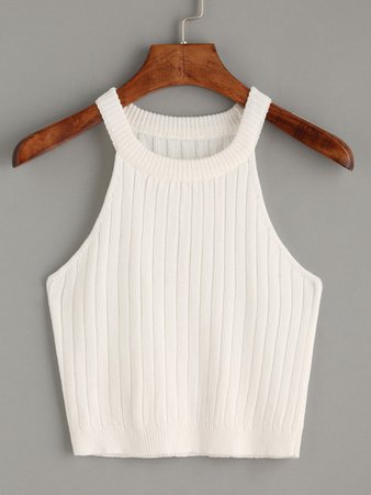 White knitted tank top