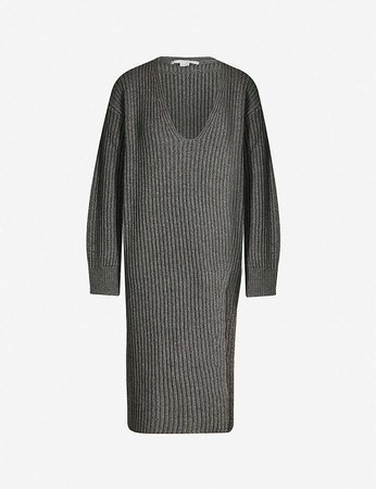 STELLA MCCARTNEY - Asymmetric V-neck cashmere and wool-blend jumper | Selfridges.com