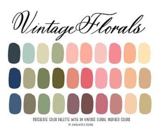 vintage florals color palette
